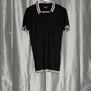 Black and white collard shirt